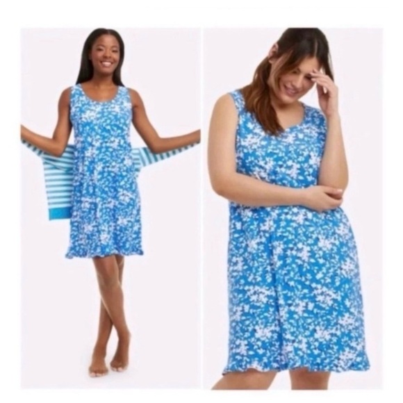 DRAPER JAMES Blue Floral Mini Dress - Picture 3 of 9